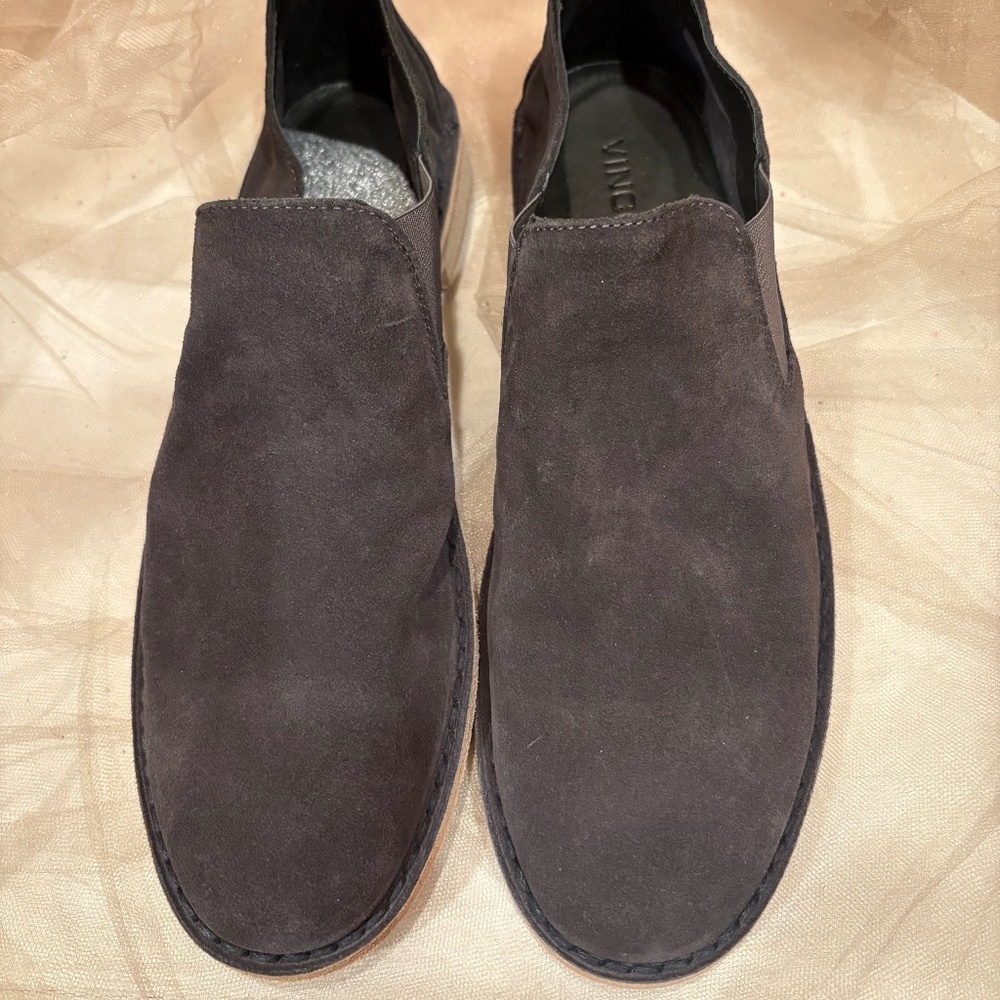 New Vince Mia Suede Flat Slip-On Bootie, size 9-1/2